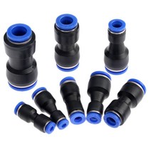 PG12-8/PG8-6 Pneumatic Fittings Push In Straight Reducer Connectors For Air Vacuum Water Hose Plasti, 06 10mm to 6mm