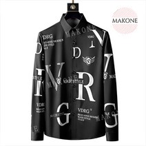 Makone 상표등록 신상셔츠 라인 석 편지 셔츠 남성 긴 소매 비즈니스 캐주얼 셔츠 2021 봄 슬림 스트리트 드레스 소셜 나이트 클럽 슈미즈 옴므