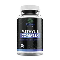 궁극의 에너지 기분 면역 두뇌 건강 및 평온을 위한 karian health 메틸 b(엽산) 콤플렉스 120 캡슐 40일 건강에 최고의 가치 제공