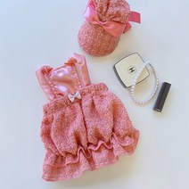앙주 개넬 트위드 크롭 원피스 S/강아지 원피스