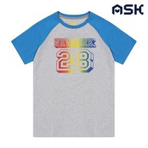 에스크 주니어 유니 레인보우 28 라글란 티셔츠