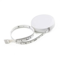 측량 WINTAPE 측정 테이프 양면 규모 휴대용 개폐식 눈금자 몸 허리 센티미터 인치, 02 WHITE