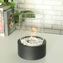 (국내배송) 에탄올 난로 JHY design 원형 검정 가정용 불멍 바이오 알콜 유리 벽난로 불꽃 멍때리기 감성 캠핑 손담비 경수진, 검정-소형 난로 + 에탄올연료 500ml