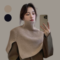 따뜻한 풀오버 여성 케이프 니트 망토 머플러