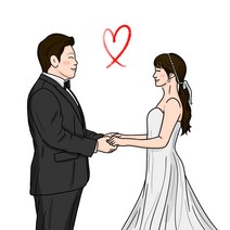현관문 자석 방수가능 신혼부부인테리어 집들이선물 남편생일선물 부부의날 남편이벤트 아내이벤트 일러스트그림 주문제작상품, 정사각형, 흰색배경, 심플하트