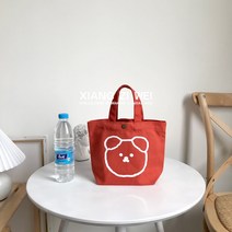 미니캔버스백 캔디 색 곰돌이 팬시 큐트 여성 여름 돛 천주머니 손에 들다 거스름돈 스텝도시락 가방 도트 4749116527