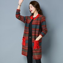여자가디건 루즈핏 무지개색 하프 인싸 니트가디건