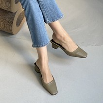 홍대언니 여성 미들힐 뮬슬리퍼 CA33A8038 (6.5cm)
