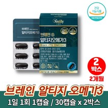 노르웨이 3세대 슈퍼 알티지 징코 오메가3 은행엽 은행잎추출물 수험생 중학생 고등학생 고3 기억력 영양제 정제어유, 2박스