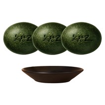 녹당고 비누 피부 세안팩 110g x3 + 도자기 받침대, 1세트