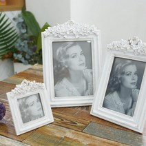 화이트 로즈 앤틱테두리 책장액자 카페 사진판 사무실 포토 커피숍 아이템