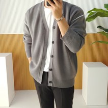 남자 7G 가을 오버핏 숄더 라인 가디건