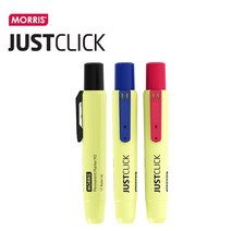 모리스 JUSTCLICK 저스트클릭 유성매직 M2 1자루 노크식 유성매직 편리한 매직펜, 레드(1자루), 1개