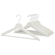 [이케아] 원목 나무 옷걸이 8개 - 부메랑 / 흰색 내추럴 검정 / White Natural Black / Clothes Hanger - Bumerang, 화이트, 8p
