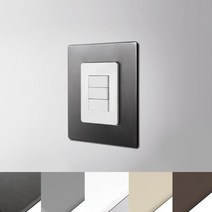 국산 베르블럭 접착식 스위치 테두리 커버(중형) / 인테리어 스티커 포인트 벽지 스위치 주변 가림 부자재, 2) 매트그레이 (중형)