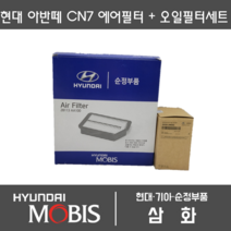 현대모비스 순정부품 아반떼 CN7 최신형 에어필터+오일필터세트 28113AA100 + 263502M000