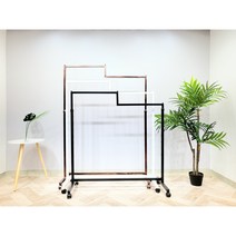 버튼식 사각물결행거 철든아빠 깔끔한 튼튼한 빈티지철제 미니 원룸 옷가게 매장용 옷걸이행거, 화이트