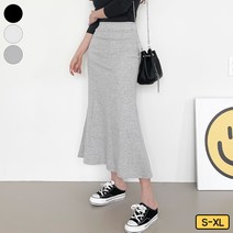 가비진 여성용 데일리 스판 밴드 머메이드 핏 롱스커트 치마