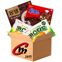 cm전용 박스 28번 대용량 파이 3종 모음 (롯데카스타드 2개+오예스 1개+몽쉘카카오 1개) 합4개, 1세트