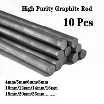 검은 탄소 막대 흑연 전극 실린더 바 100mm 산업용 고온 전도성 10 개, [08] 10 pcs 16x100mm