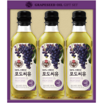 [선물세트] 백설 포도씨유 3호 선물세트 - 포도씨유 500ml x 3개입 / Grapeseed Oil Gift Set No. 3, 3세트