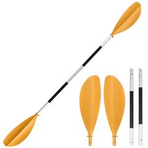 서핑보드 4 피스 휴대용 카약 패들 7ft 이중 목적 조절 식 스탠드 업 보트 서핑 보드 용, 02 Kayak Paddle Yellow