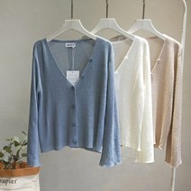 여름가디건 봄 여름 가을 얇은 니트 가디건 파스텔 나팔 소매