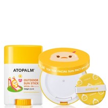 아토팜 톡톡 페이셜 선팩트 15g+야외놀이 선스틱 21g, 없음