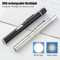 USB 충전식 핸디 펜 라이트 미니 led 램프 스테인레스 클립 포켓 손전등, 검은 색
