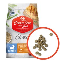 II 2024년자 최신제품 II 치킨수프 클래식 키튼 닭고기 현미와 완두콩 2KG / 고양이 캣사료, 어덜트 캣 닭고기와 현미 2KG