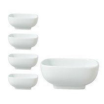 무인양품 MUJI 백자 사각 대접 대 5p, 화이트, 5개