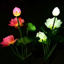 신성나라 태양광 연꽃 정원등 태양열 LED 꽃모양 조명 화단 정원 한옥 사찰 조명 야외등 잔디 실외정원등, 핑크 2개
