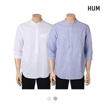 [HUM]남 반오픈 헨리넥 7부 셔츠FHMMCSS116M
