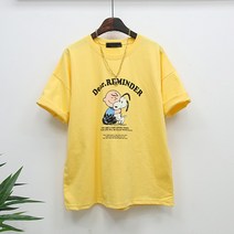 허그 찰리 스누피 루즈핏 반팔 티셔츠 4color