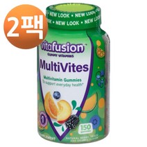 Vitafusion 멀티바이트 종합비타민 구미 베리 복숭아 오렌지맛 150정, 2팩