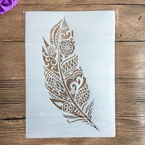 스텐실도안 페인트 무늬 a4 2921 cm 깃털 diy 벽화 스크랩북 색칠 엠보싱 앨범 장식 종이 카드 템플릿 벽