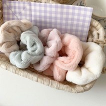 부드러운 여성 겨울 헤어 액세서리 밍크 곱창밴드