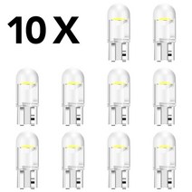 도어라이트 10x W5W Led T10 자동차 조명 COB 유리 6000K 전구 KIA Rio k2 k3 K4 k5 KX3 KX5 Carens Soul P, 01 6000k, 01 WHITE
