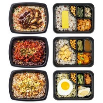양많은 점보 도시락 덮밥 3개+저당 4찬 도시락 3개 비빔밥 저당식단 2주 관리 점심 배달 6종 6팩 1859g (냉동)
