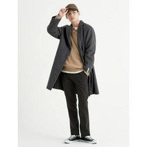[빈폴] 브라운 울혼방 헤링본 체크 싱글 코트 BC2930A22D