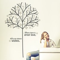 아이방벽지 눈꽃나무 완-S타입 포인트그래픽스티커