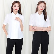 더웨이나인 가벼운 레몬 핀턱 블라우스 여름 반팔 여자 셔츠 여성 남방