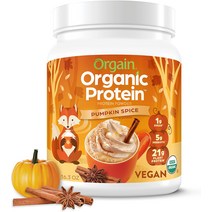 올게인 오가닉 식물성 단백질 파우더 460g Orgain Organic Vegan Protein Powder 1.02lb, 호박양념ml, 1.01파운드(1팩)g