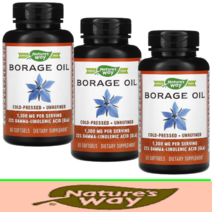 네이처스웨이 감마리놀렌산 보리지오일 1300mg 냉압착추출 GLA 소프트젤 [60정*3병]