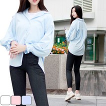 파스텔 소매리본 언발 셔츠 블라우스