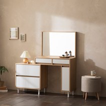 레시 템바보드 2단 3단서랍 수납 확장형 화장대 4design, 02.템바 2단서랍 오크화이트