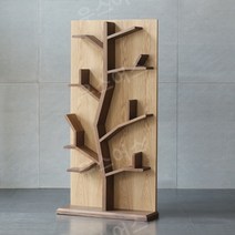 무타공벽선반 북유럽 인테리어 나무 모양 벽 스탠드 선반 책 꽂이 장식, 60x15x160