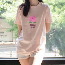 험블스튜디오 스윗후르츠 프린팅 여성 여름 라운드 반팔 티셔츠