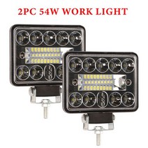 Work Light led bar 3030 LED 18SMD for Truck 트랙터 운전 안개등 SUV 4x4 Car Led Headlights Lighting Spot 12V, [02] 2PCS