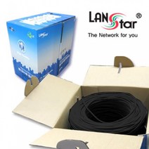 LANstar CAT.5E UTP 랜케이블 300m/LS-UTP5H-300MBK/블랙/고급형 통신공사용/박스형/단선/트위스트페어/제작용 랜선/인터넷 케이블/24AWG/네트워크 공사